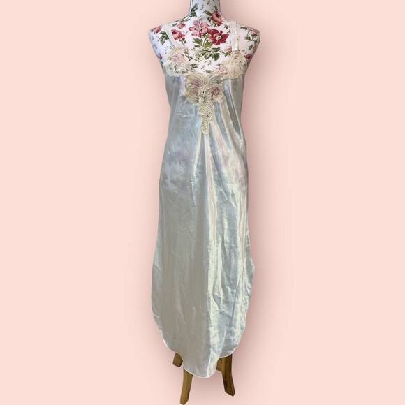 VTG -Indie Sleaze- Y2K Slip- Dress Grunge- Lace On Bust USA- Fairy Core Small - Picture 1 of 10